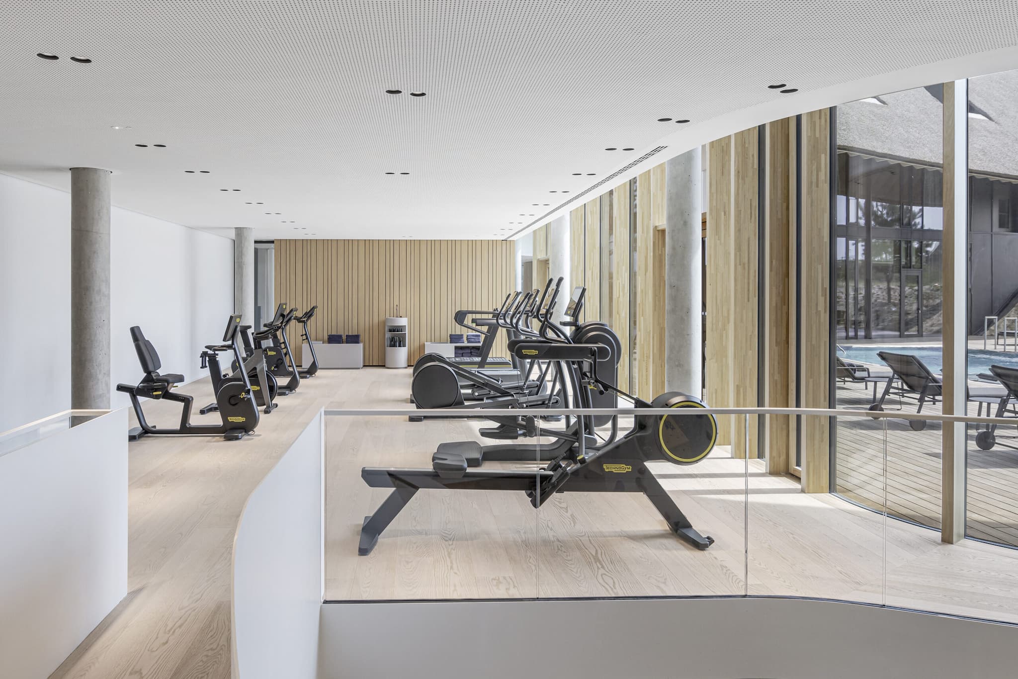 Innenaufnahme des Gym im Lanserhof Sylt