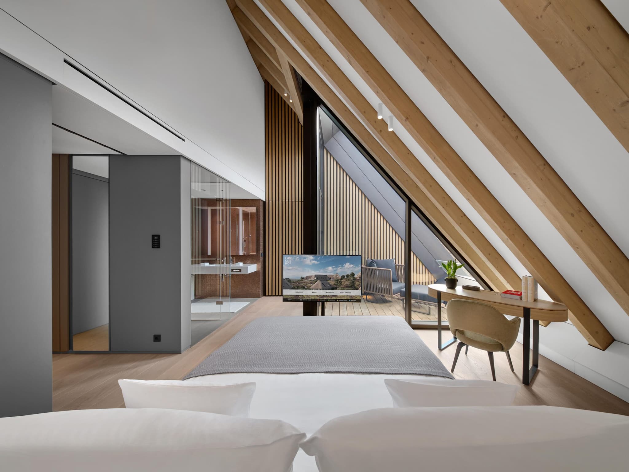 Einblick in ein Zimmer im Lanserhof Sylt