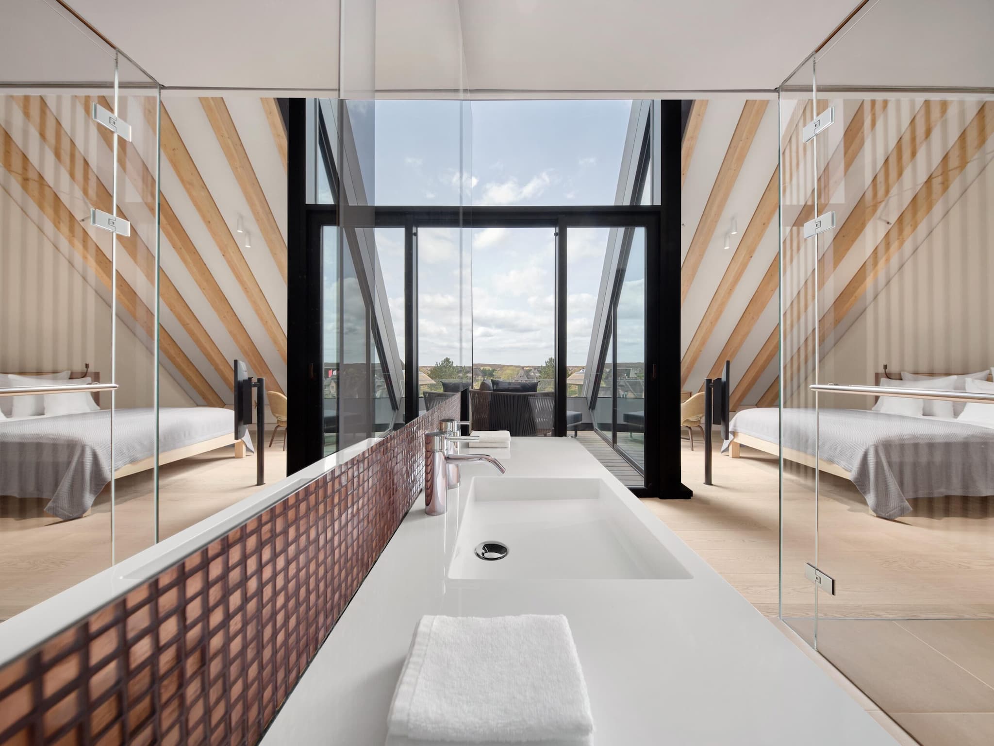 Offenes Badezimmer im Lanserhof Sylt