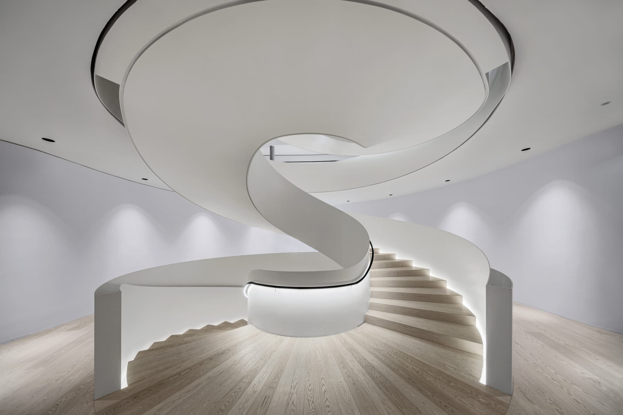 Aufnahme der Wendeltreppe im Lanserhof Sylt